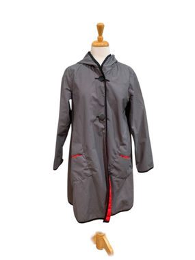 Women's Winding River Reversible hooded rain Coat lightweight XS Red Gray
